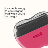 Brosse lissante chauffante sans fil de Conair, fer &agrave; lisser de taille poche, picots chauffants en c&eacute;ramique, contr&ocirc;le des frisottis ionique, noir/rouge, pqt de 1, , small 4