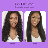 InfinitiPRO by Conair Ceramic Flat Iron, Hair Straightener for All Hair Types, 1‑Inch Plates, Rose Gold/Black, 1 Pk, , small 6