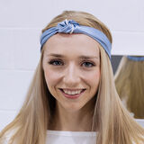 Bandeau bleu satin&eacute; Sc&uuml;nci