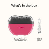 Brosse lissante chauffante sans fil de Conair, fer &agrave; lisser de taille poche, picots chauffants en c&eacute;ramique, contr&ocirc;le des frisottis ionique, noir/rouge, pqt de 1, , small 7