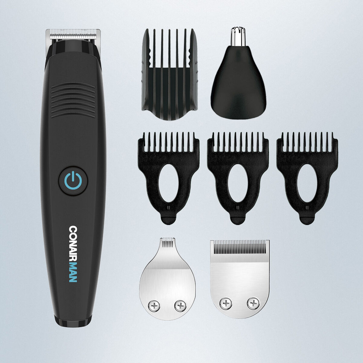 Conair Man Tondeuse Tout-En-Un, Tondeuse Pour Barbe Et Moustache, Tondeuse Nez Et Oreilles, Ensemble De Toilettage Rechargeable, Noir, 1 Paquet, , large 9
