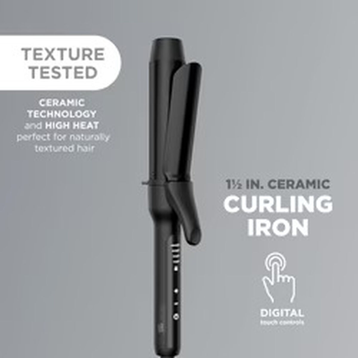InfinitiPRO by Conair Tourmaline Ceramic Hair Curling Iron, 1.5‑inch Barrel, Black, 1 Pk, , large 4