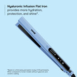 Conair Fer Plat Hyaluronic Infusion, C&eacute;ramique Ionique, Plaques Flottantes 1 Pouce Extra‑Longues, Bleu/Noir, 1 Pk, , small 4