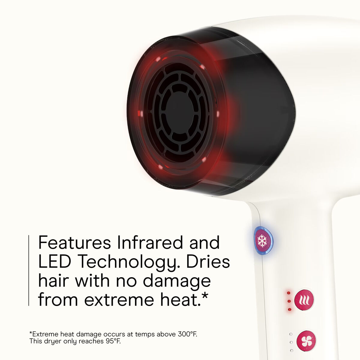 InfinitiPRO par Conair S&eacute;choir &agrave; Cheveux LED Infrarouge, Blanc, 1 Pk, , large 3