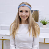 Bandeau bleu satin&eacute; Sc&uuml;nci