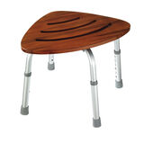 Banc douche en coin, teck
