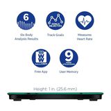 Conair WW Digital Heart Rate Scale with Bluetooth, Body Analysis, 400 lb Capacity, White Backlit Display, 1 Pk, , small 2