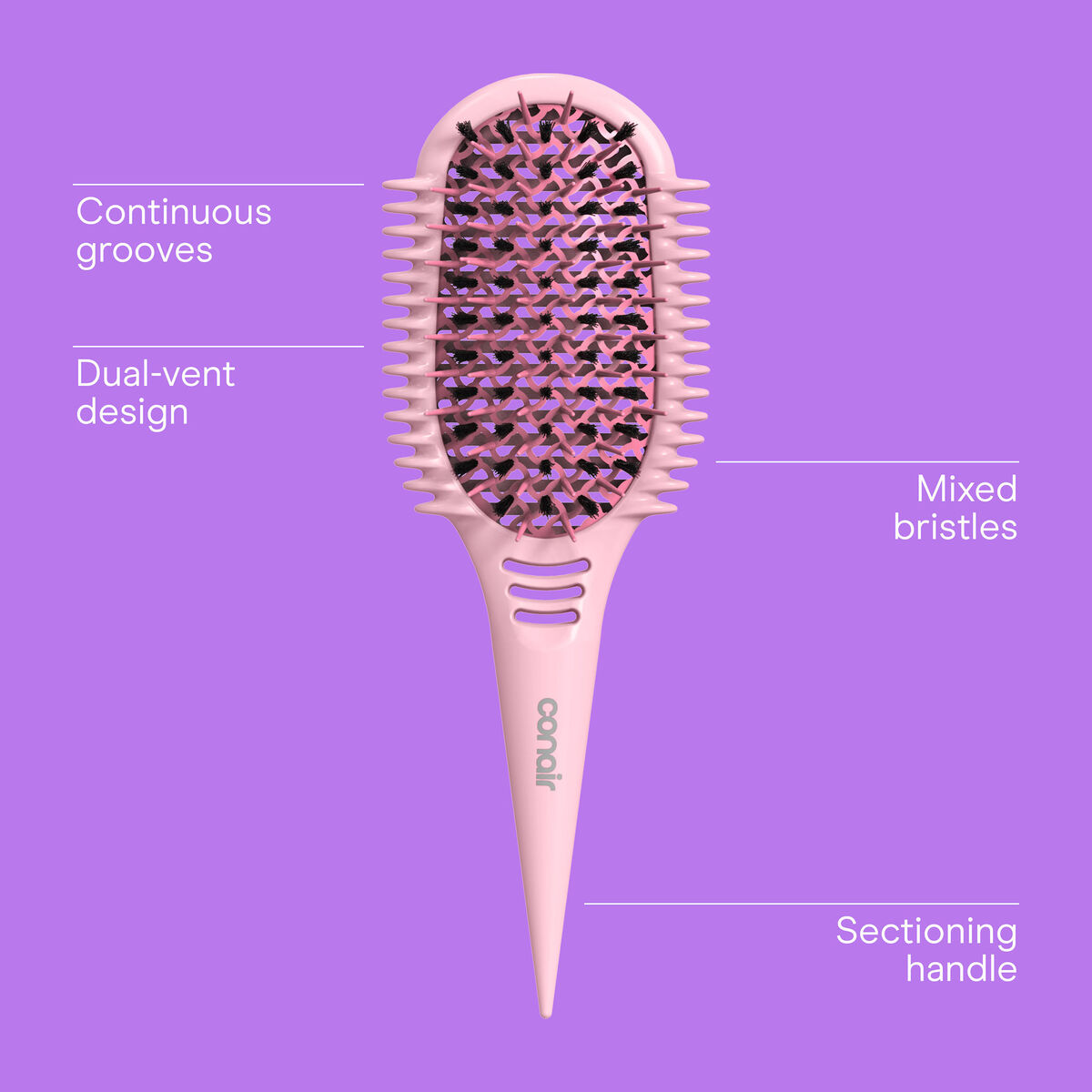 Brosse d&eacute;m&ecirc;lante Conair Curl Define Pro, pour boucles serr&eacute;es, rose, 1 pi&egrave;ce, , large 2