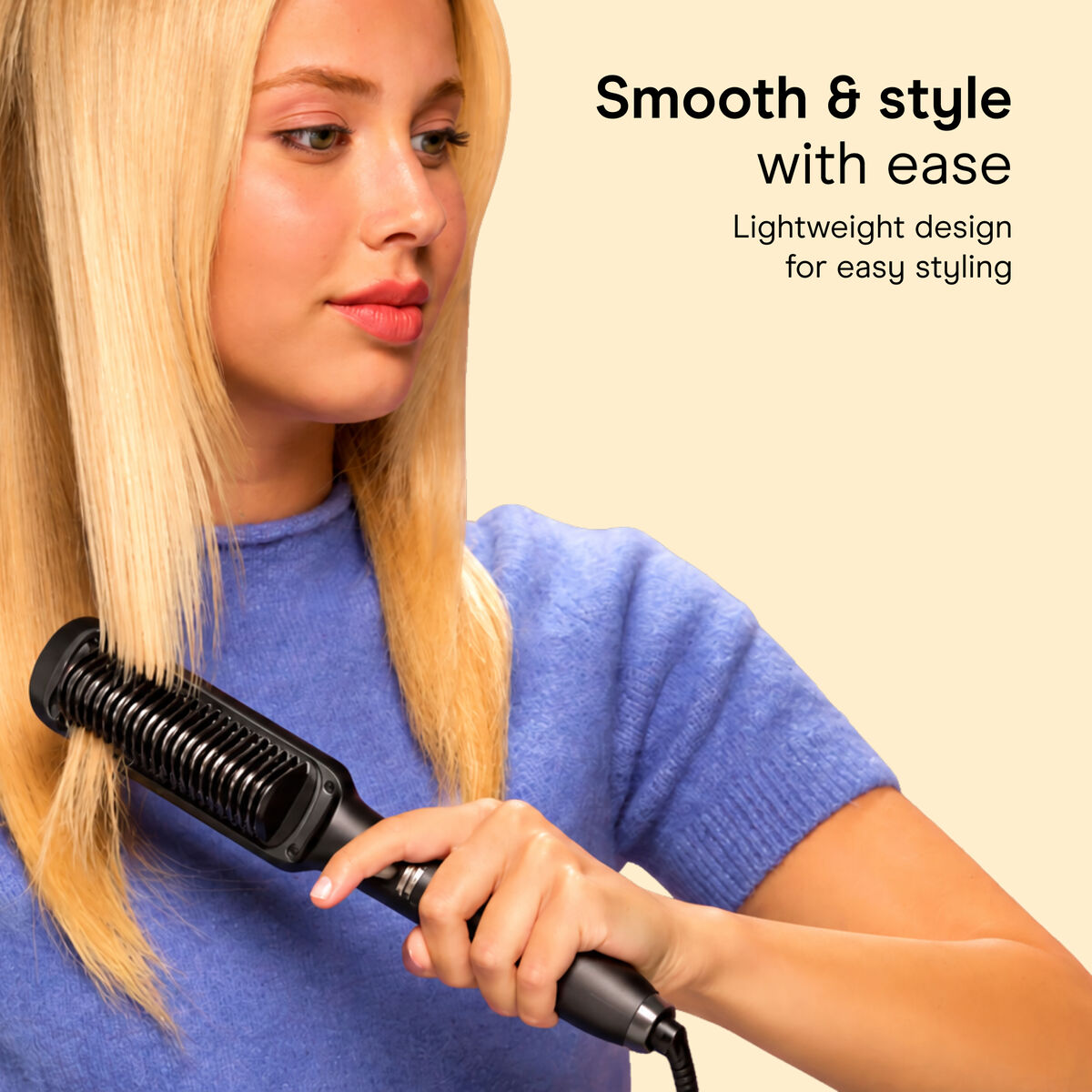 InfinitiPRO by Conair Brosse Lissante Ionique, C&eacute;ramique Tourmaline, Protection Anti-Br&ucirc;lure Et Contr&ocirc;le De Tension, Noir, 1 Paquet, , large 6
