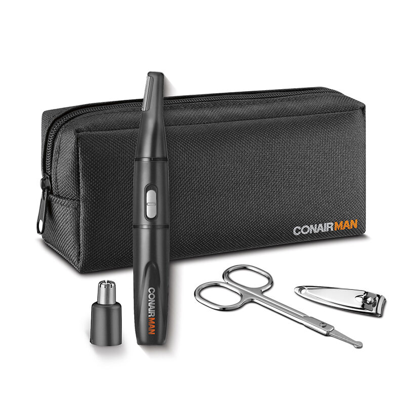 Conair Man Multi Function Trimmer Grooming Kit, Compact Pen Trimmer, Black, 6 Pc, , medium