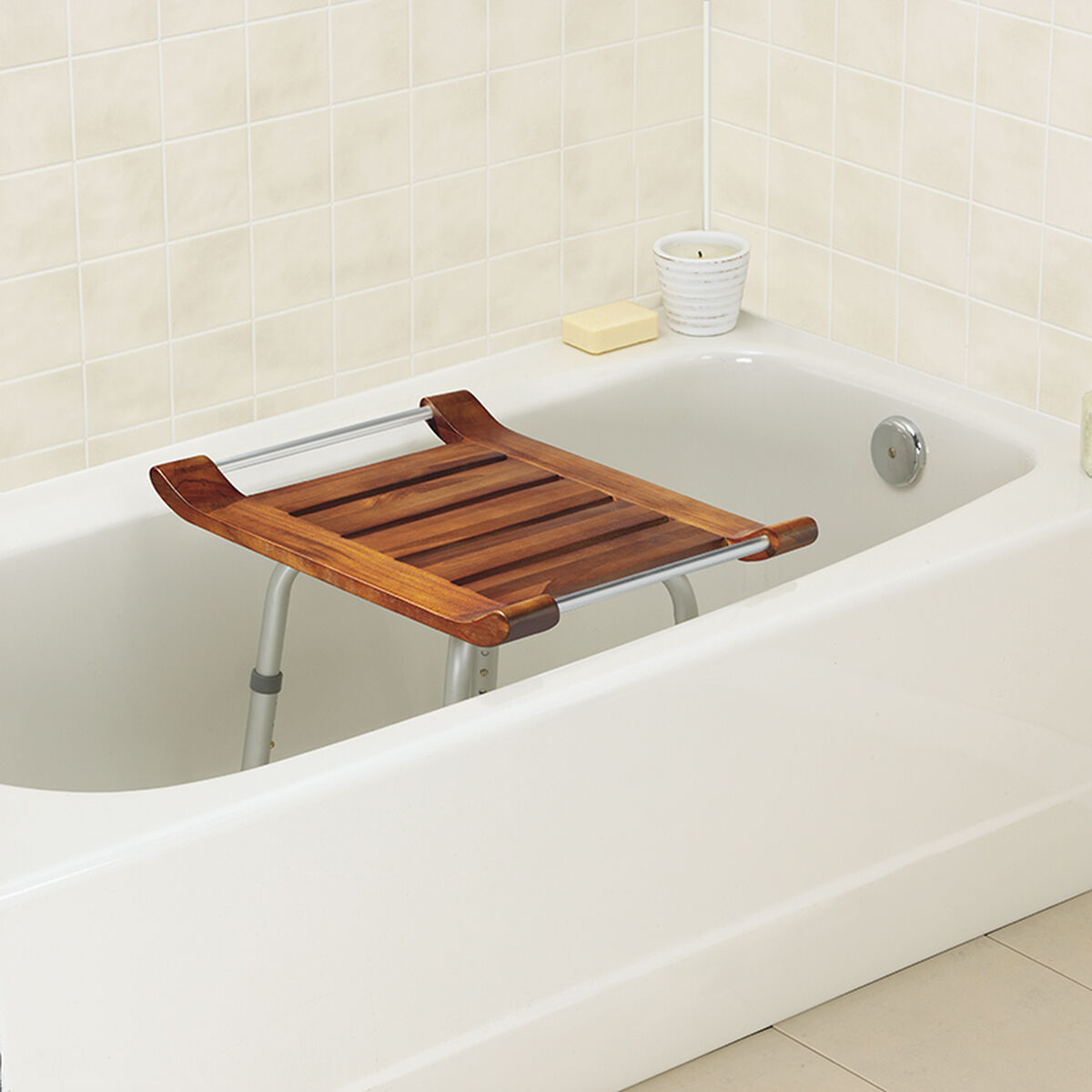 Banc de spa en teck r&eacute;glable