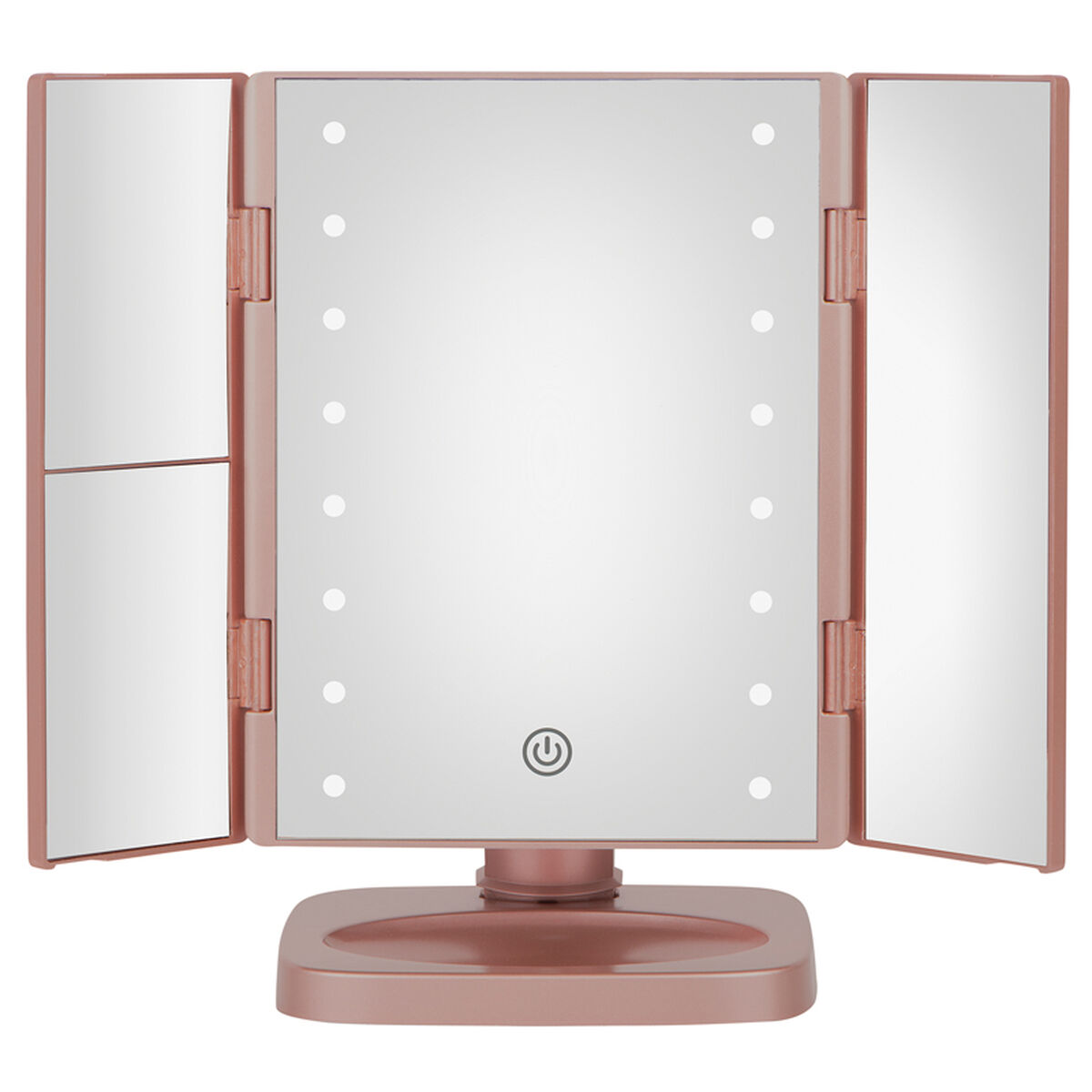 1x/2x/3x Trifold LED Lighted Makeup Mirror, , large 1