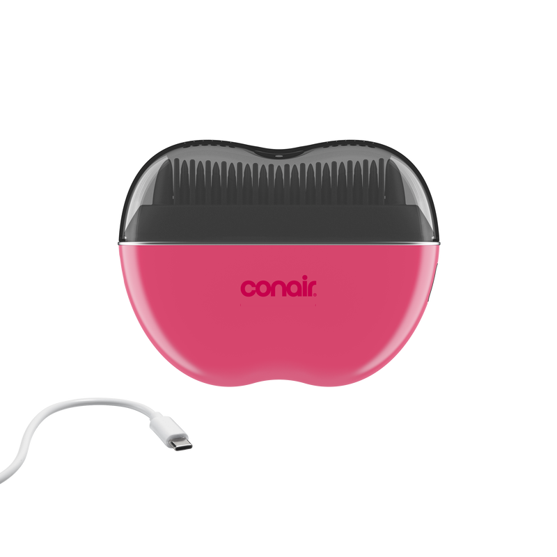 Conair Cordless Heated Straightening Brush, Pocket‑Size Hair Straightener, Ceramic Heated Bristles, Ionic Frizz Control, Black/Red, 1 Pk, , medium