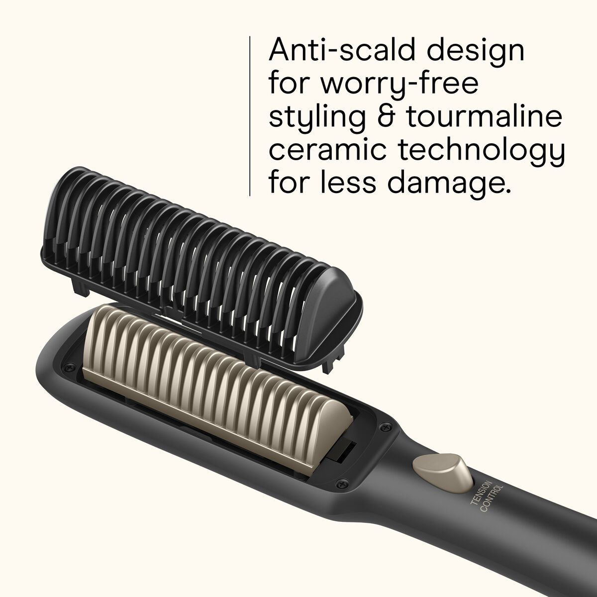 InfinitiPRO by Conair Brosse Lissante Ionique, C&eacute;ramique Tourmaline, Protection Anti-Br&ucirc;lure Et Contr&ocirc;le De Tension, Noir, 1 Paquet, , large 3