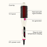 Conair Brosse Ronde Thermique Infrarouge, 1.5 po Barril, 4 Temp&eacute;ratures, Affichage LED, Blanc Cass&eacute;, 1 Pk 2