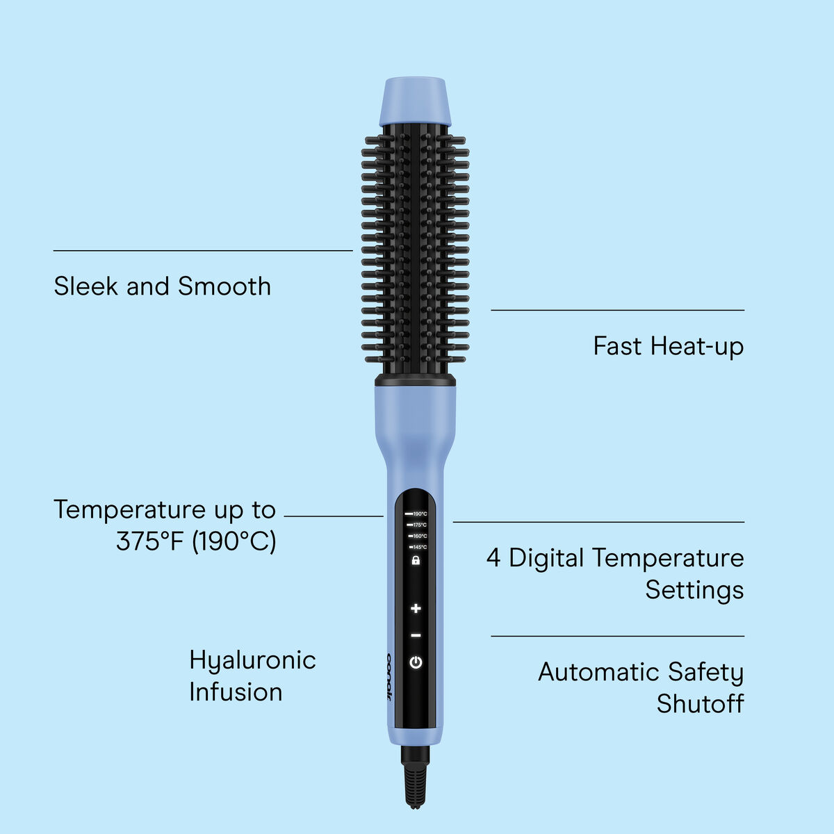 Conair Hyaluronic Infusion Ceramic Hot Styling Brush, 1&frac14; inch Barrel, Blue, 1 Pk 2