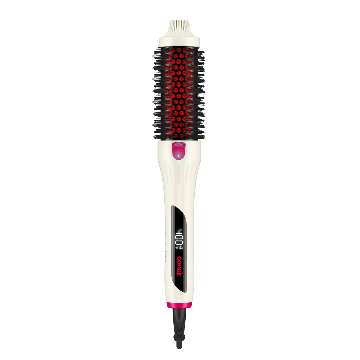 Conair Brosse Ronde Thermique Infrarouge, 1.5 po Barril, 4 Temp&eacute;ratures, Affichage LED, Blanc Cass&eacute;, 1 Pk 1